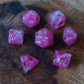 Chessex Ghostly Pink/Silver Polyset