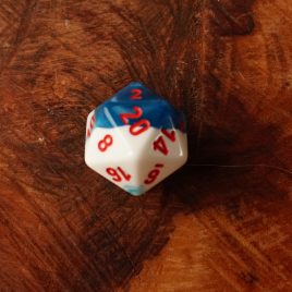 Chessex Gemini Astral, Blue/Red D20