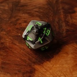 Chessex Gemini Black, Grey/Green D20