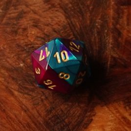 Chessex Gemini Purple, Teal/Gold D20
