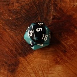 Chessex Gemini Black, Shell/White D20
