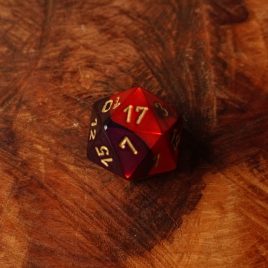 Chessex Gemini Purple, Red/Gold D20