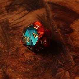 Chessex Gemini Red, Teal/Gold D20