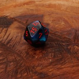 Chessex Gemini Black, Starlight/Red D20