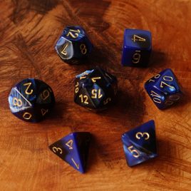 Chessex Gemini Black Blue/Gold Polyset