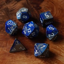 Chessex Gemini Blue Steel/White Polyset