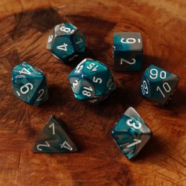 Chessex Gemini Steel Teal/White Polyset