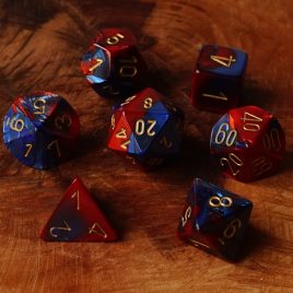 Chessex Gemini Blue Red/gold Polyset