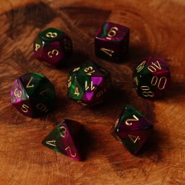 Chessex Gemini Green Purple/Gold Polyset