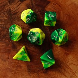 Chessex Gemini Green Yellow/Silver Polyset