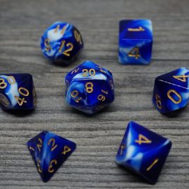 DD, Cloud Dice Blue, White/Gold Polyset
