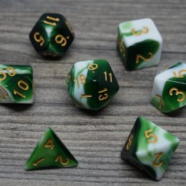 DD, Cloud Dice Green, White/Gold Polyset