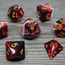DD, Cloud Dice Red, White/Gold Polyset