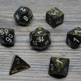 Chessex Leaf, Black Gold/Silver Polyset