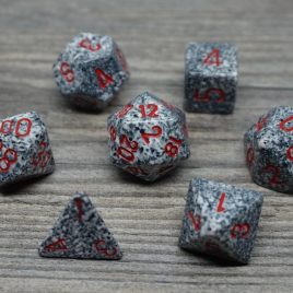 Chessex Speckled Granite/Red Polyset