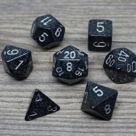Chessex Speckled Ninja/Silver Polyset