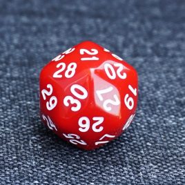 D&D Marble sized Red/White D30