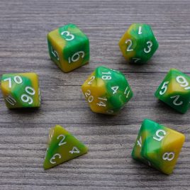 DD, Smokey Green Yellow Polyset Dice