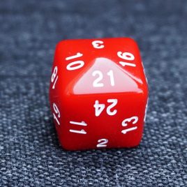 D&D Marble sized Red/White D24