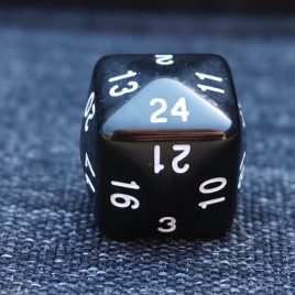 D&D Marble sized Black/White D24