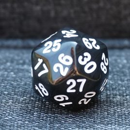 D&D Marble sized Black/White D30