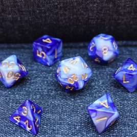 DD, Smokey Blue Greywhite Polyset Dice