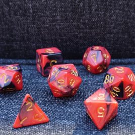 DD, Smokey Red Black Polyset Dice