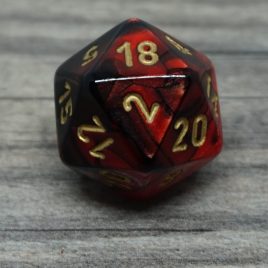 Chessex Gemini Red, Black/Gold D20