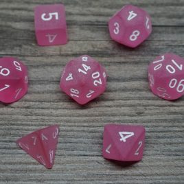 Chessex Frosted Pink/White Polyset