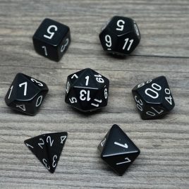 Chessex Opaque Black/White Polyset