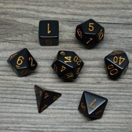 Chessex Opaque Black/Gold Polyset