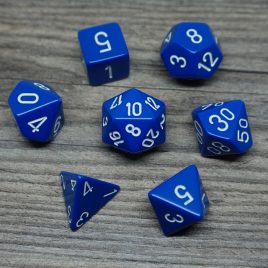 Chessex Opaque Blue/White Polyset