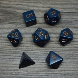 Chessex Opaque Dusty Blue/Copper Polyset