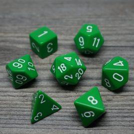 Chessex Opaque Green/White Polyset