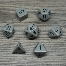 Chessex Opaque Grey/Black Polyset