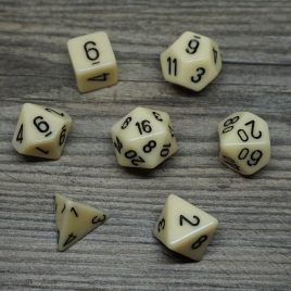 Chessex Opaque Ivory/Black Polyset