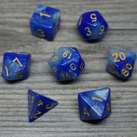 DD, Galaxy Dice Blue White Polyset
