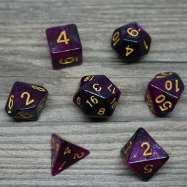 DD, Galaxy Dice Purple Black Polyset