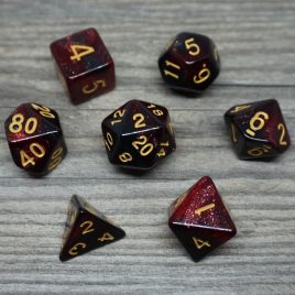 DD, Galaxy Dice Red Black Polyset