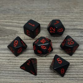 Chessex Opaque Black/Red Polyset