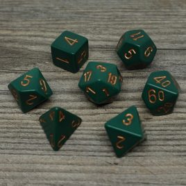 Chessex Opaque Dusty Green/Copper Polyset